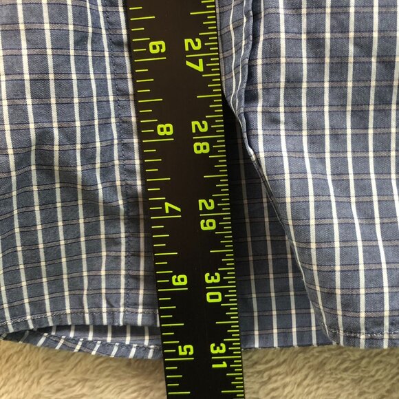 Brooks Sport Mens Shirt Medium Short Sleeve Button Down Pinstriped Casual Blue - Picture 3 of 8